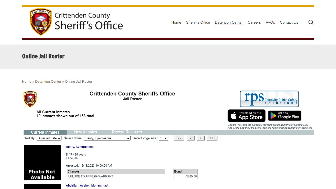 Online Jail Roster - Crittenden County Sheriff’s Department